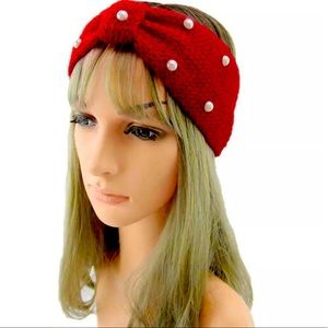 Beautiful Knit & Pearl Headband/Ear warmer